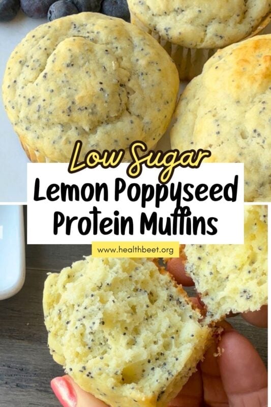Low Sugar Lemon Poppyseed Protein Muffin pin