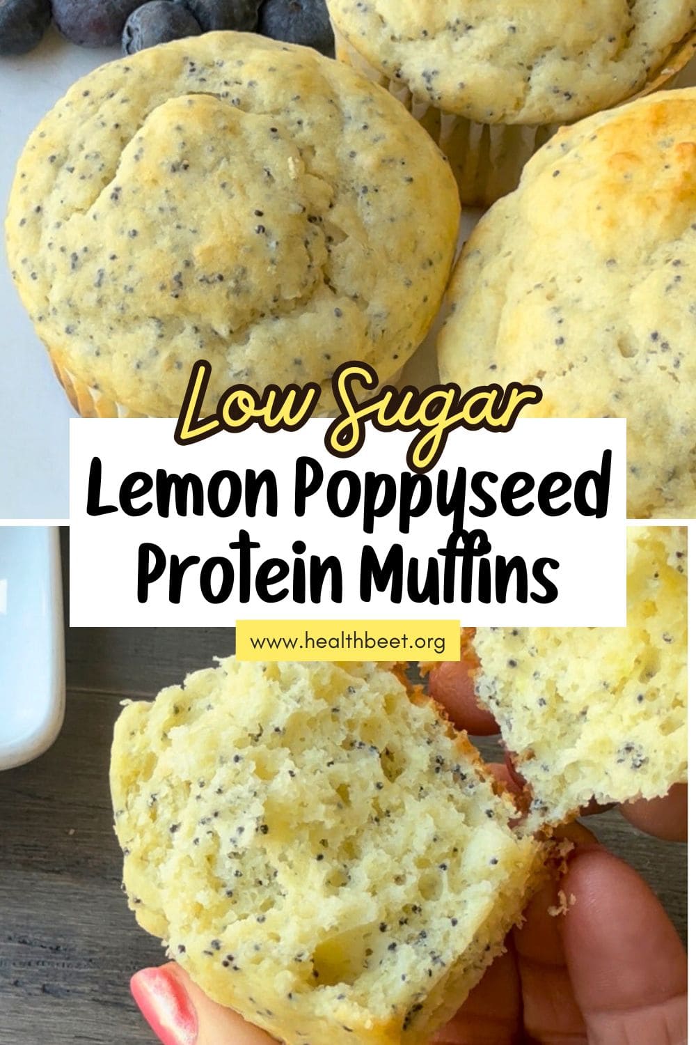 Low Sugar Lemon Poppyseed Protein Muffin pin