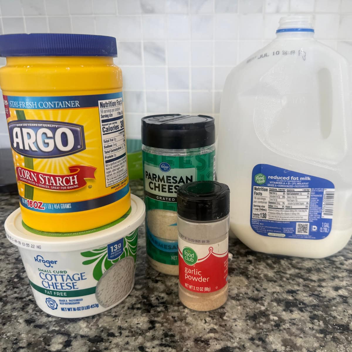 Ingredients for cottage cheese alfredo