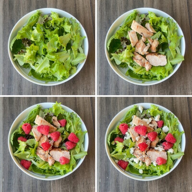 Making chicken raspberry salad