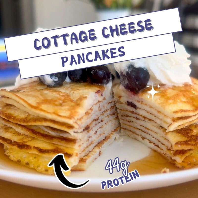 cottage cheese pancakes 44 g protein and under 400 calories