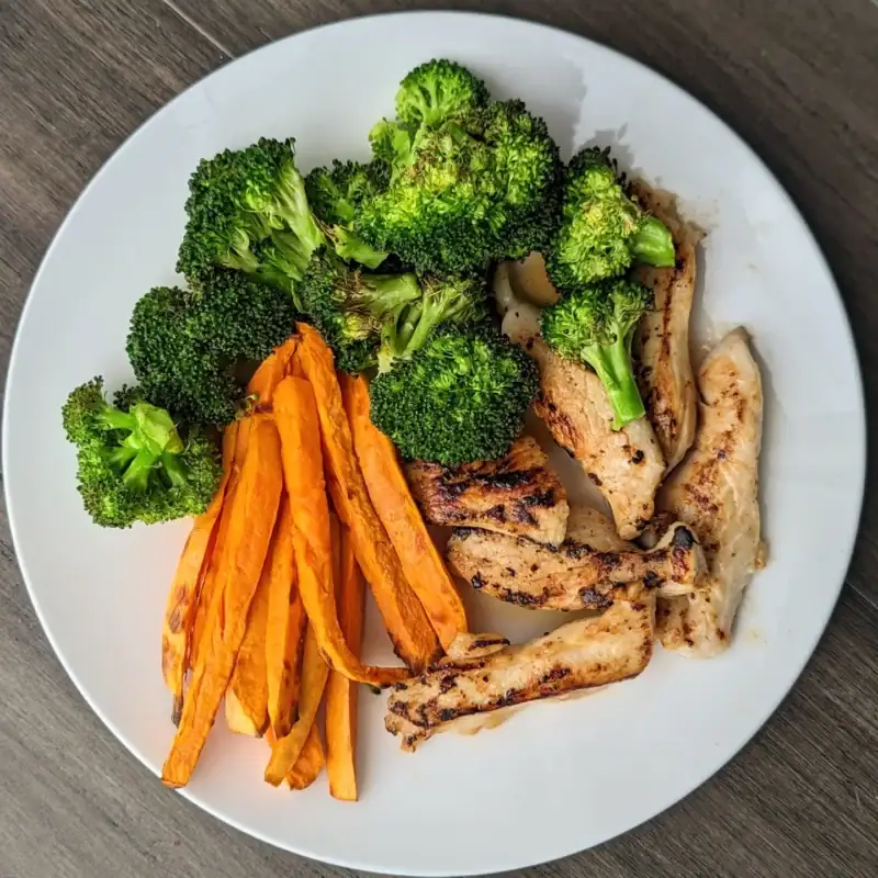 Chicken with Sweet potato fries