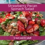 strawberry pecan spinach salad