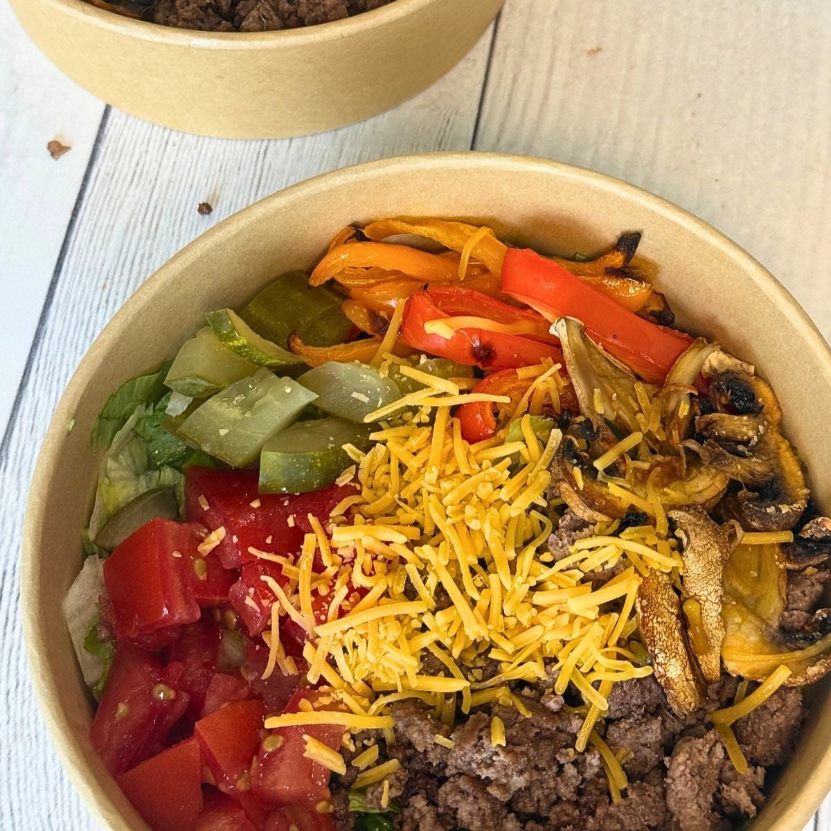 dinner for 2 cheeseburger bowl